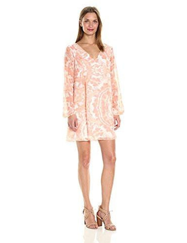 Bcbgeneration Printed Back Bow Dress Petal Pink Combo Xs