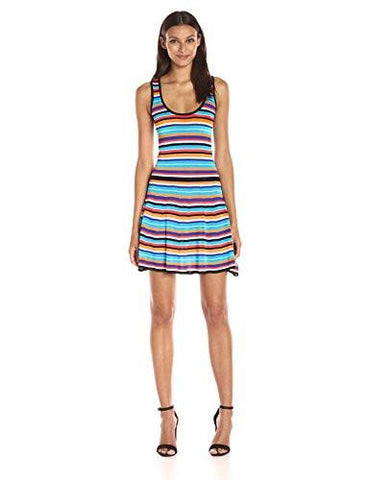 Trina Kaine Striped Sweater Dress Tomato Large