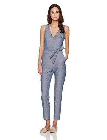 Vneck Belted Jumpsuit Dark Navy Combo 8