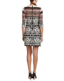 Taylor Dresses Scuba Scroll Print Sheath, Ivory Peach, 8
