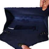 Road Evening Clutch Floral Lace Envelope Clutch Purses Elegant Handbags For Wedding And Party Blue