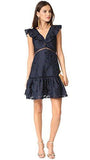 Sleeveless Aly Fil Coupe Dress, Navy, 0