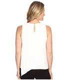Vince Camuto Sleeveless Asymmetrical Layered Blouse Ivory Blouse