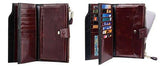 Travelambo Rfid Blocking Large Capacity Luxury Waxed Genuine Leather Clutch Wallet Multi Card Organizer Coffee