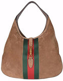 Soft Suede Red Green Web Stripe Jackie Hobo Handbag