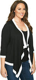 Plus Plus Size Banded Drape Jacket Black/OffWhite Jacket