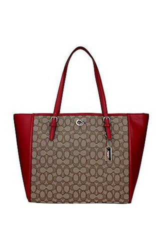 Signature Turnlock Tote Red Currant Handbag