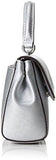 Ava Silver Metallic Saffiano Leather Xs Satchel