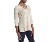 Lace Up Pattern Sweater Linen XLarge