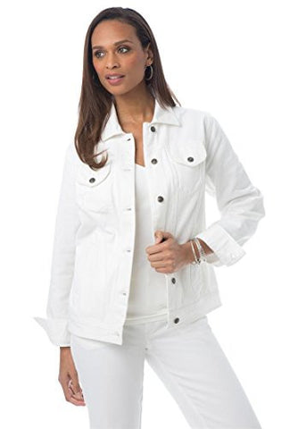 Jessica London Plus Size Classic Denim Jacket White12