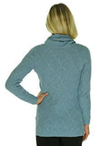 CowlNeck CableKnit Sweater Blue S