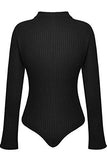 Creti Fashion Sexy Long Sleeve Bodysuit Stretch Top T Shirt