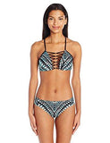 Kenneth Cole York Desert Romance High Neck Cropped Bikini Top Aquamarine L