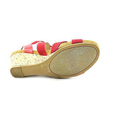 Sandals New Donya Red Size 7.5M Cork Wedge