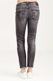 Audrey Mid Rise Slim Boyfriend Distressed Jeans In Grey Misfit 33, Grey Misfit