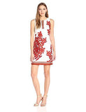 Stretch Hopsak Placed Fern Print Shift, Ginger Red Spice, 14