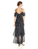 Maxi Ruffle Dress, Black/Purple, 6