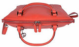 Leather Gg Charm Convertible Dome Handbag Purse Coral Red 5411