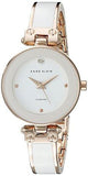 Diamondaccented Dial White And Rose Goldtone Bangle Watch