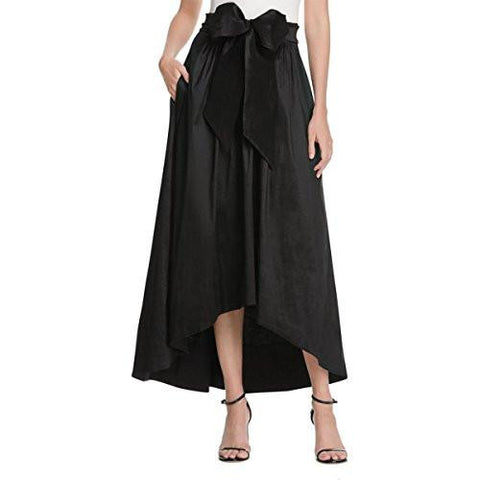 Eliza J S Textured Long ALine Skirt Black 8