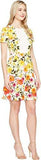 Jewel Neckline Dress With ALine Skirt Soft White/Sun Dress