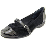 Aubree Cap Toe Leather Mary Jane Flats Black Suede Size 6