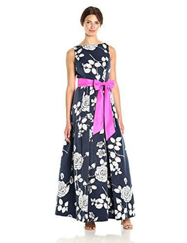 Ballgown With Sash, Navy/Ivory, 12