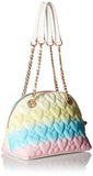 Betsey Johnson Split Decision Dome Satchel, Rainbow