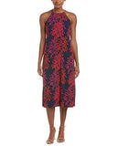 Jersey Midi Fern Print Slip, Navy Fuchsia, 4