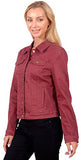 Redx Long Sleeve Buttonup Denim Jacket Large Burgundy