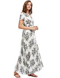 Milumia Button Up Split Floral Print Flowy Party Maxi Dress White Xxl