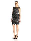 Sleeveless Illusion Lace Peplum Dress, Black, 6