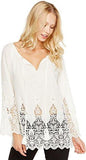 Karen Kane Raglan Sleeve Lace Top Cream Shirt