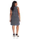Plus Size Sleeveless VNeck Dress, Blue, 3X