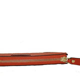 Hilary Lux Diamante Burnt Orange Leather Zip Around Wallet 354488