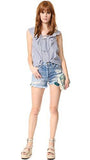 Ella Moss Azur Stripe Ruffle Blouse, Navy Stripe, Medium