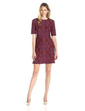 Taylor Dresses Scuba Abstract Shift, Crimson Cherry, 6