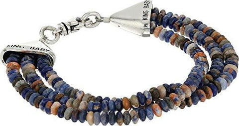 Triple Strand Orange Sodalite Bead Bracelet W Cone Clasp Silverturquoise Bracelet