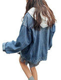 Dasior Basic Full Sleeve Pockets Button Denim Jacket Coat L Blue