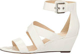 Nine West Piwow Patent Wedge Sandal White 85 M Us
