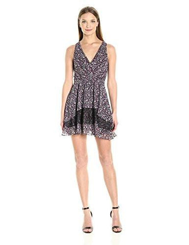 Flordal Printed Surplice Dress Deep Red Combo 10