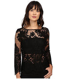 Flare Sleeve Embroidered Top Black Shirt