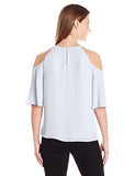 Cold Shoulder Halter, White, M