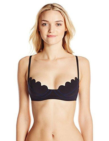 Scallop Trim FiberLite Bikini Top, Black, XSmall