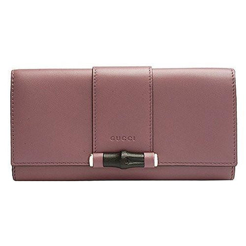 Bamboo Soft Leather Continental Flap Wallet 369662 Purple