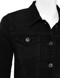 Slim Fit Cropped Demin Jean Jacket Black 3Xl