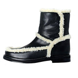 Maison Margiela Mm6 Leather Fur Trimmed Boots Shoes Us 7 It 37;