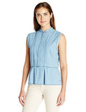Hidden Buttons Peplum Chambray Top, Heritage Wash, Large
