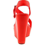 Carille Open Toe Canvas Wedge Sandal 65 Bm Us Candy Red