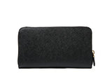 Wiberlux Prada Gold Triangle Logo Detail Ziparound Long Wallet With Pencil One Size Black